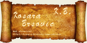 Kosara Bršović vizit kartica